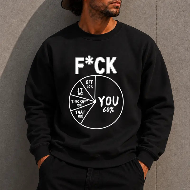Pie Chart Graphic Humor Casual Crewneck Sweatshirt