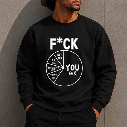 Pie Chart Graphic Humor Casual Crewneck Sweatshirt