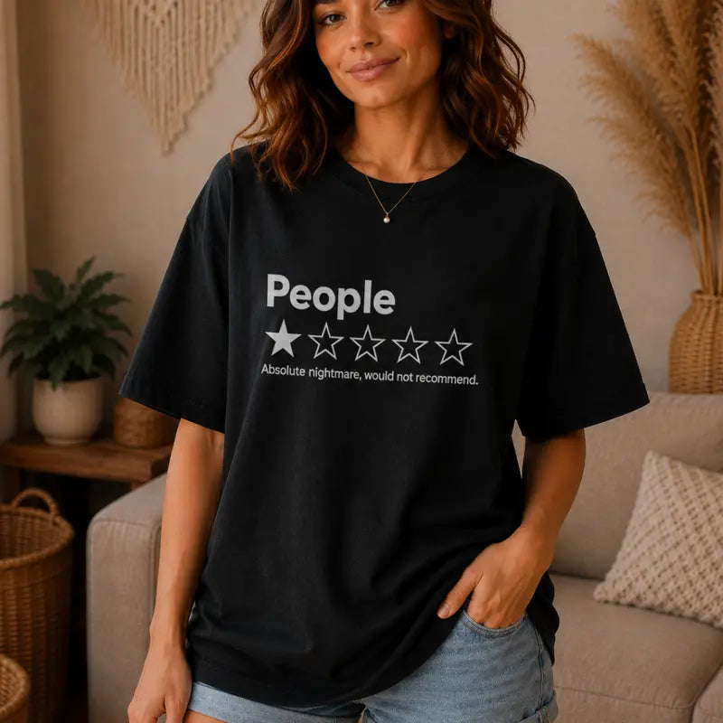 People One Star Rating Funny Sarcastic Review Graphic T Shirt