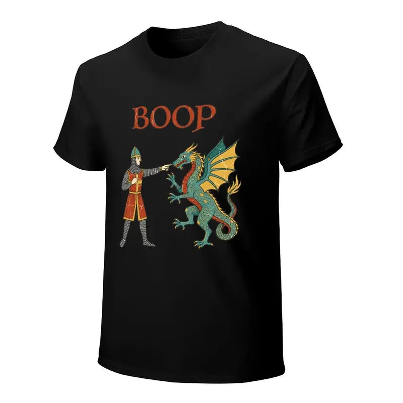 Funny Dragon Boop Medieval Fantasy Knight Humor T Shirt