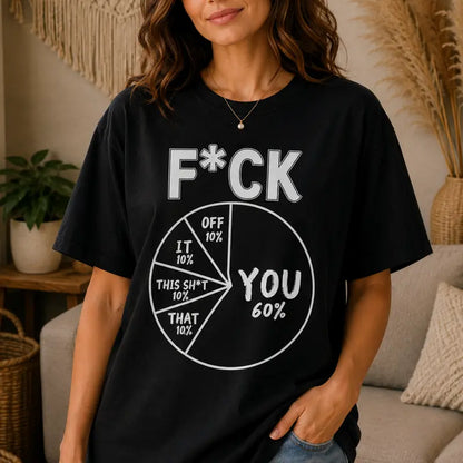 Pie Chart Funny Sarcastic Percentage Humor Graphic T Shirt