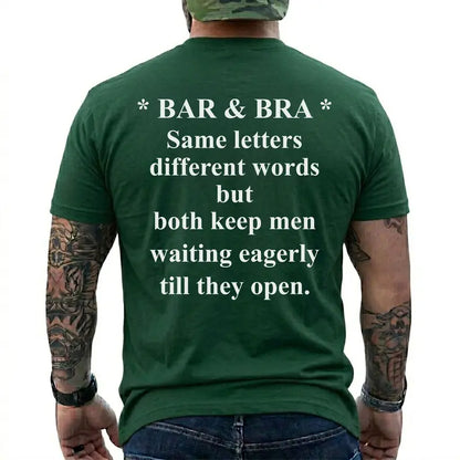Bar And Bra Same Letters Funny Mens Graphic T Shirt