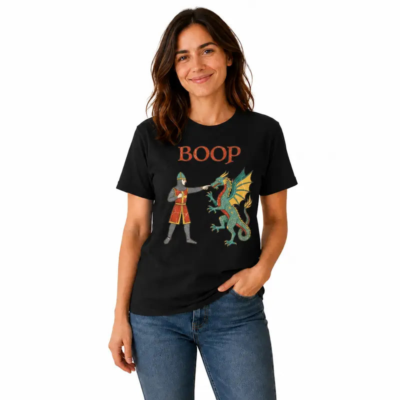 Funny Dragon Boop Medieval Fantasy Knight Humor T Shirt