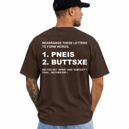 Funny Adult Humor Word Puzzle Sarcastic Novelty T Shirt For Men