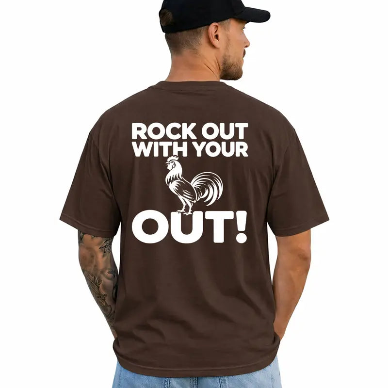 Rock Out With Your Cock Out Funny Adult Humor Graphic T Shirt