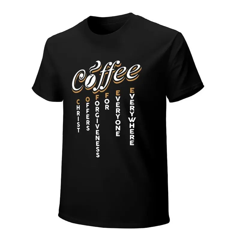 Christian Coffee Faith Saying Inspirational Graphic T Shirt