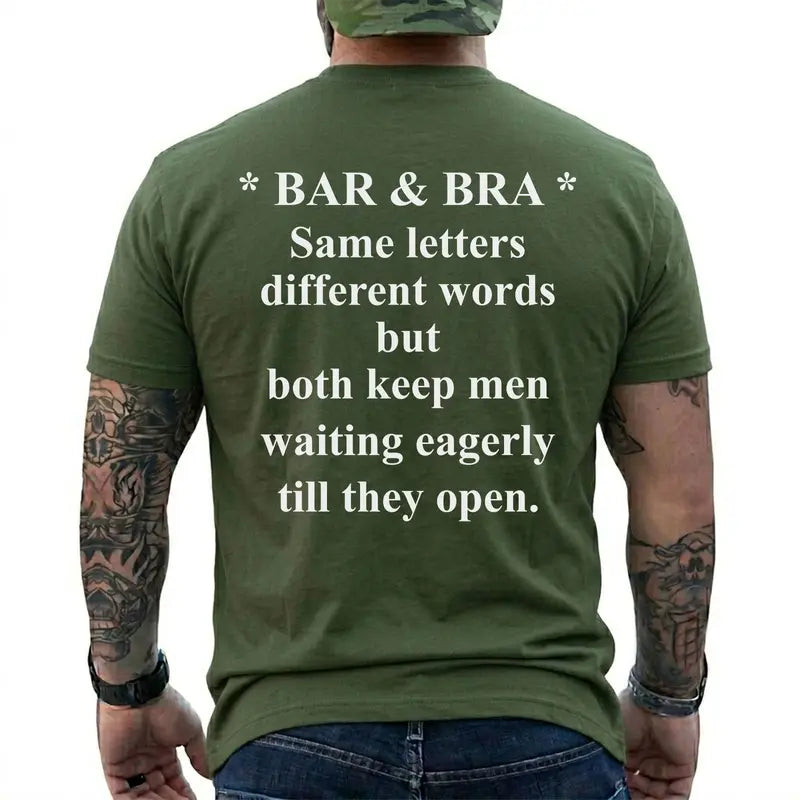 Bar And Bra Same Letters Funny Mens Graphic T Shirt