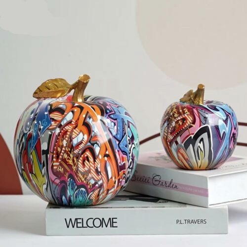 Graffiti Painted Apple Sculpture