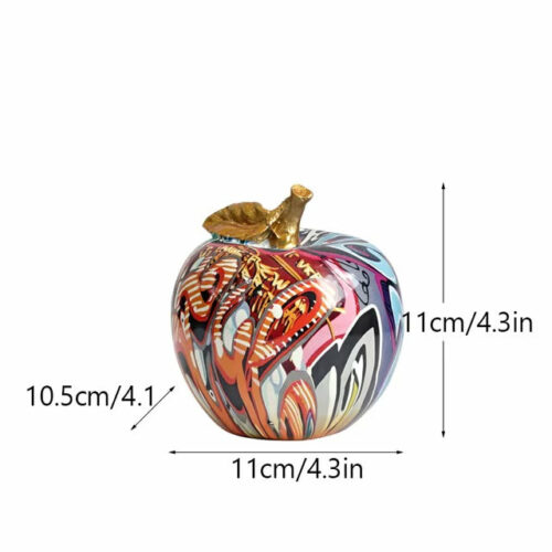 Alternative view of Graffiti Painted Apple Sculpture