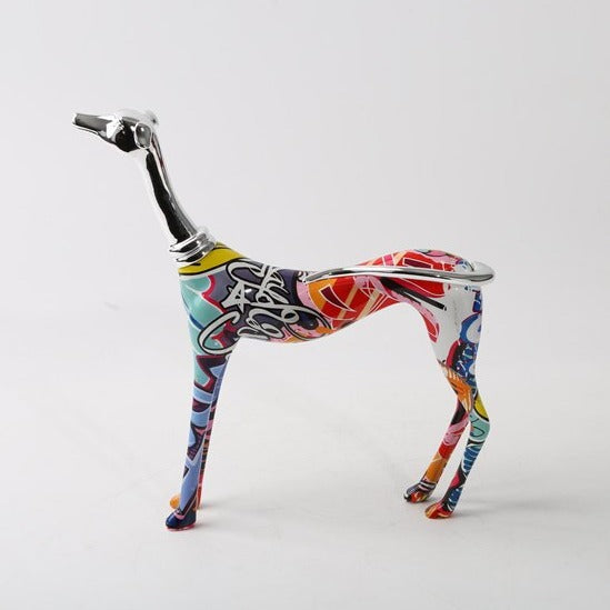 Greyhound Graffiti Painted Statue - Image 3