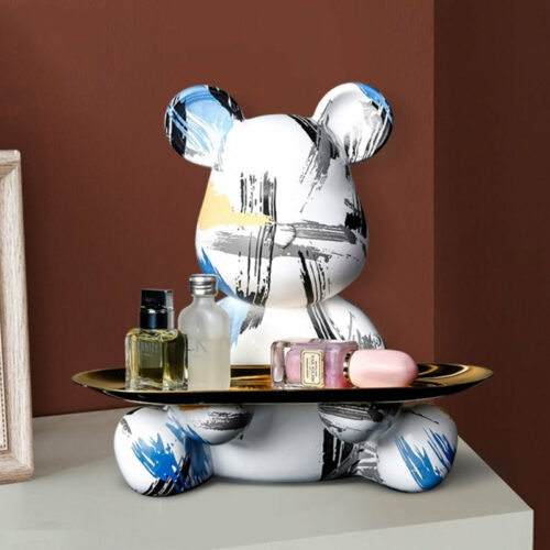 Alternative view of Bear Graffiti Painted Sculpture Table Tray