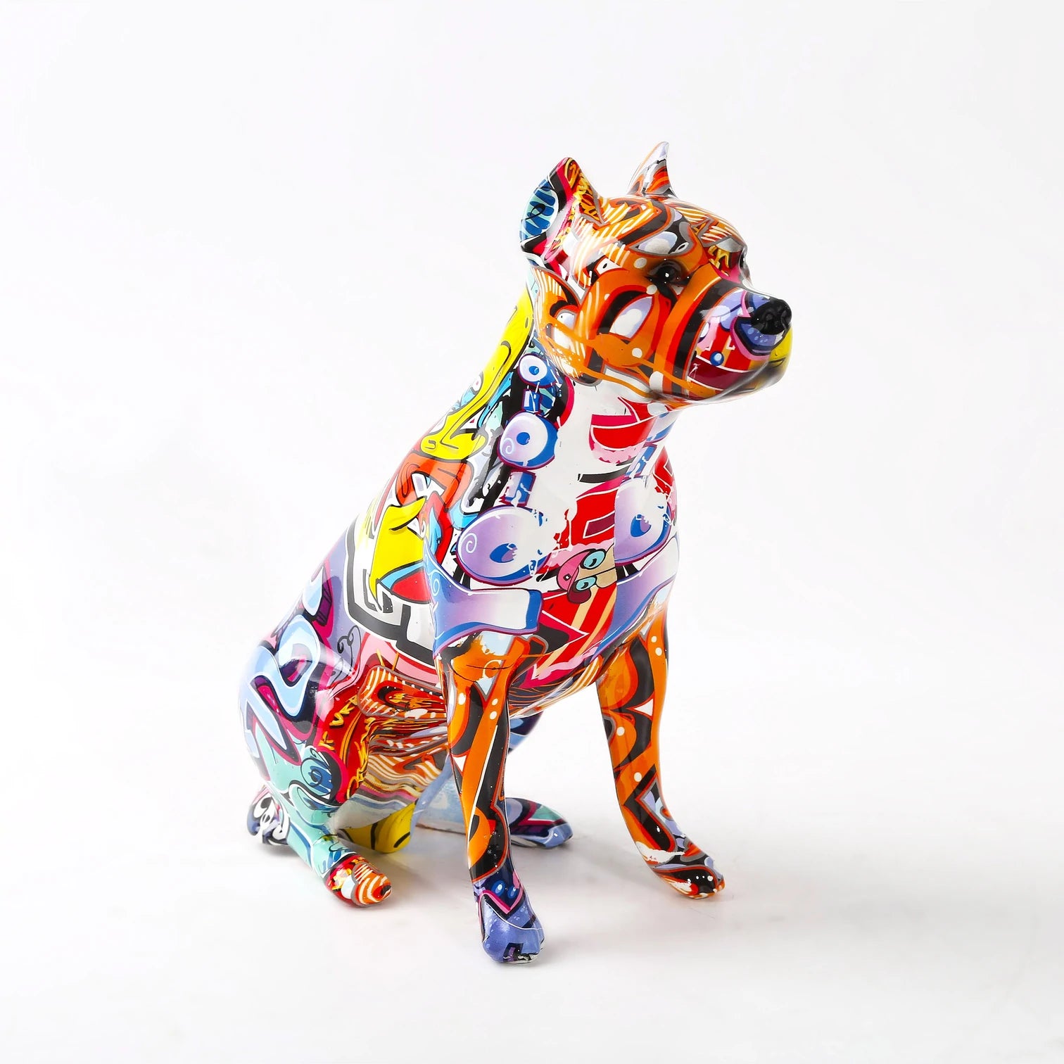 Staffordshire Terrier Graffiti Painted Statue - Image 2