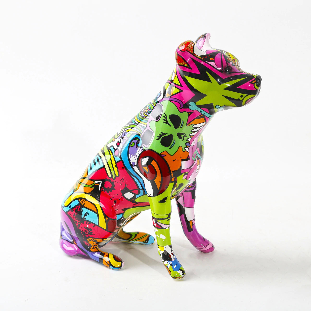Staffordshire Terrier Graffiti Painted Statue - Image 6