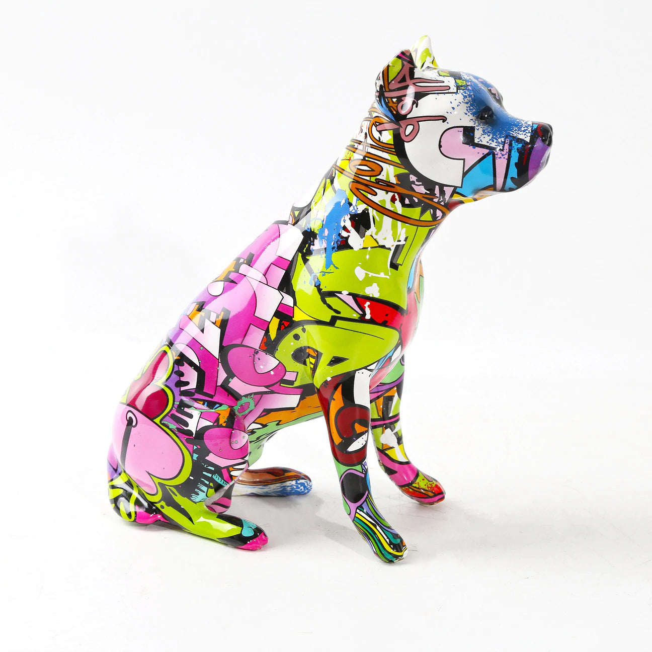 Staffordshire Terrier Graffiti Painted Statue - Image 5