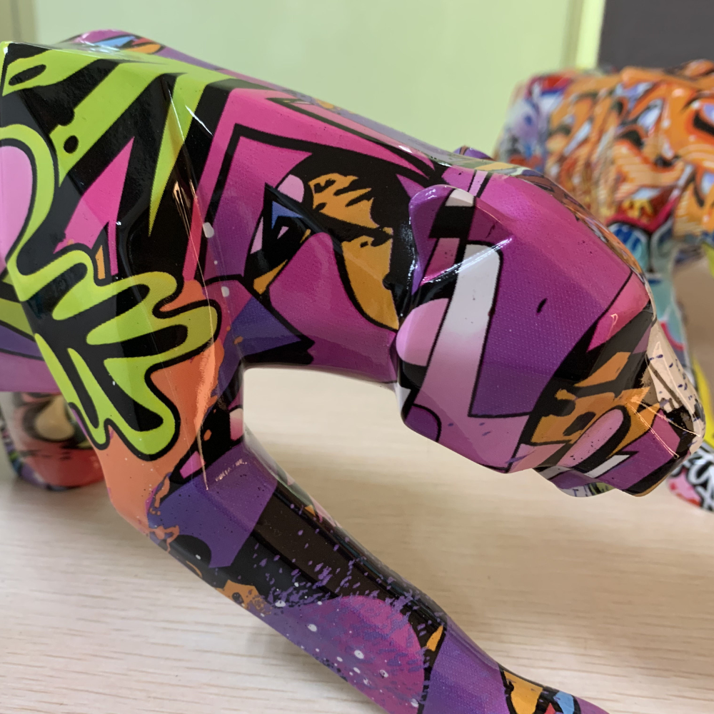 Graffiti Painted Panther Sculpture - Image 7