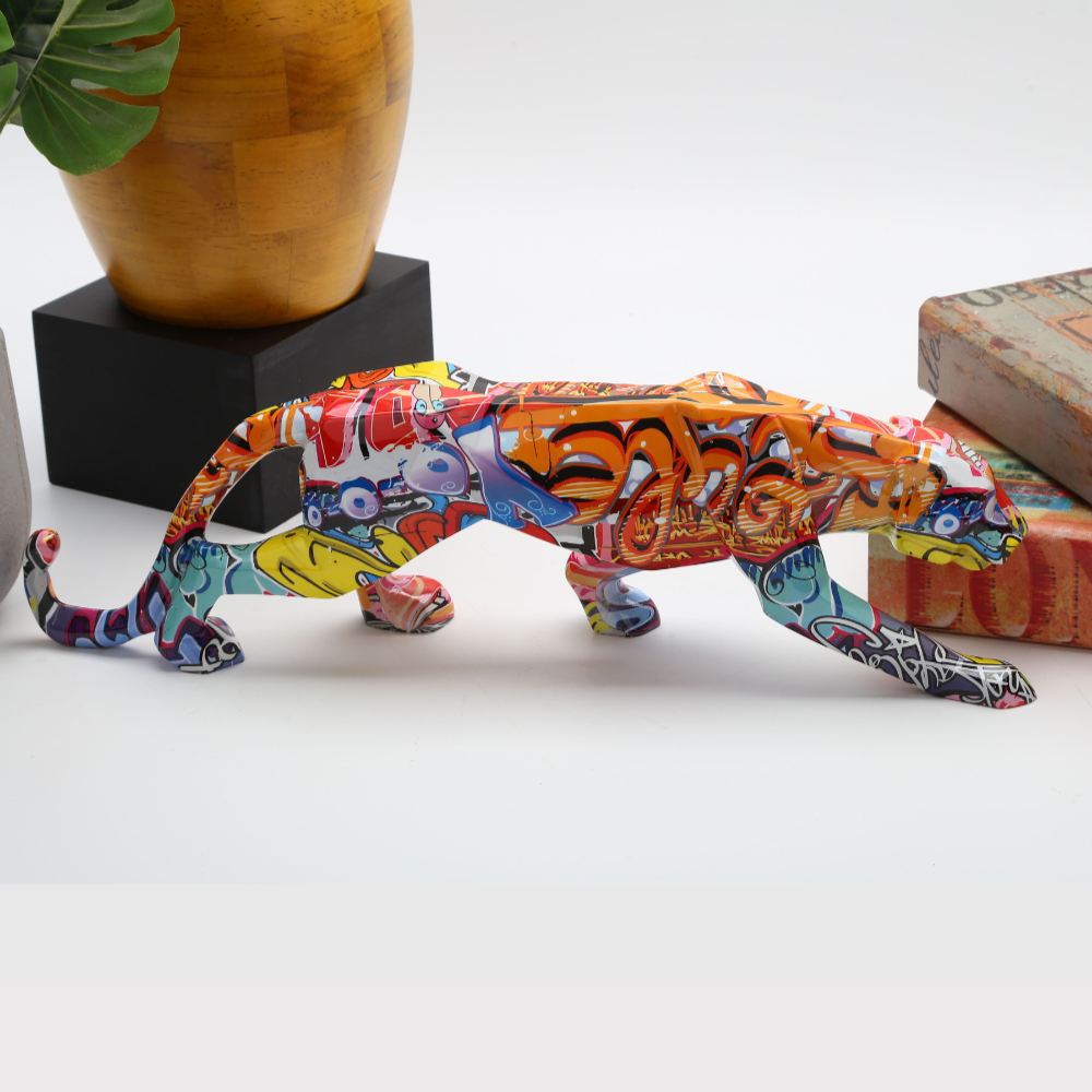 Graffiti Painted Panther Sculpture - Image 4