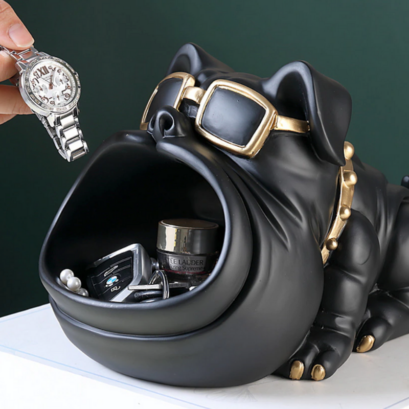 Bulldog Sculpture Storage Bin - Image 2