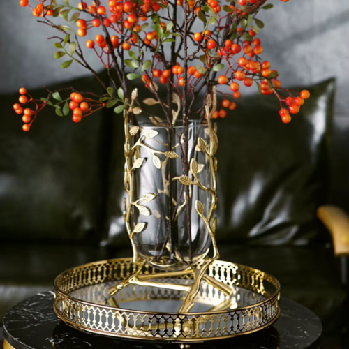 Alternative view of Golden Leaf Vase