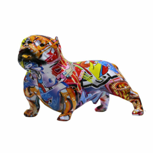 American Bully Graffiti Painted Statue