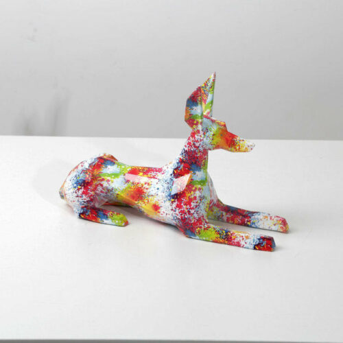 Alternative view of Doberman Pinscher Graffiti Painted Statue